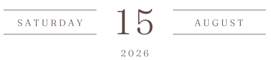 Saturday 15 August 2026